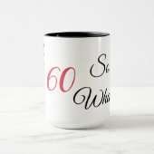 Mug Élégante et moderne Rouge Floral 60e anniversaire  (Centre)