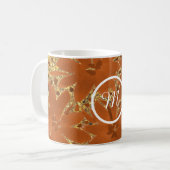 Mug Élégante étincelle d'or monogramme (Devant gauche)