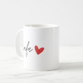 Mug Élégante femme au coeur rouge (Devant gauche)