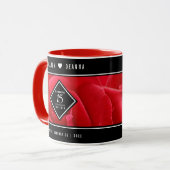 Mug Élégante fête du 15e anniversaire du Mariage Rose (Devant gauche)