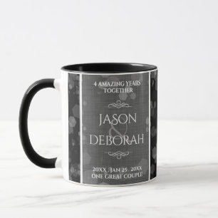 Mug Élégante fête du 4e anniversaire du Mariage de lin