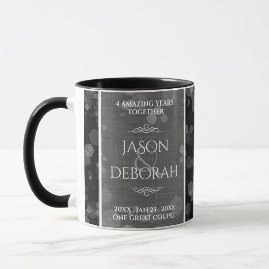 Mug Élégante fête du 4e anniversaire du Mariage de lin (Gauche)