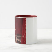 Mug Élégante fille lapin sur le rideau de velours roug (Centre)