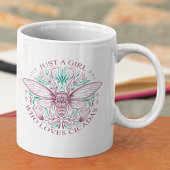 Mug Élégante fille qui aime Cicadas Line Citation d'ar