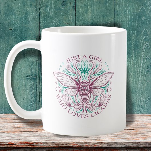 Mug Élégante fille qui aime Cicadas Line Citation d'ar