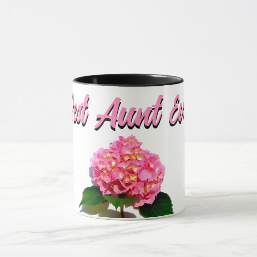 Mug Élégante fleur rose fleurie hydrangée meilleure ta (Centre)