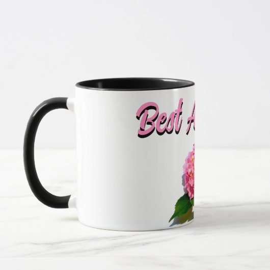 Mug Élégante fleur rose fleurie hydrangée meilleure ta (Gauche)