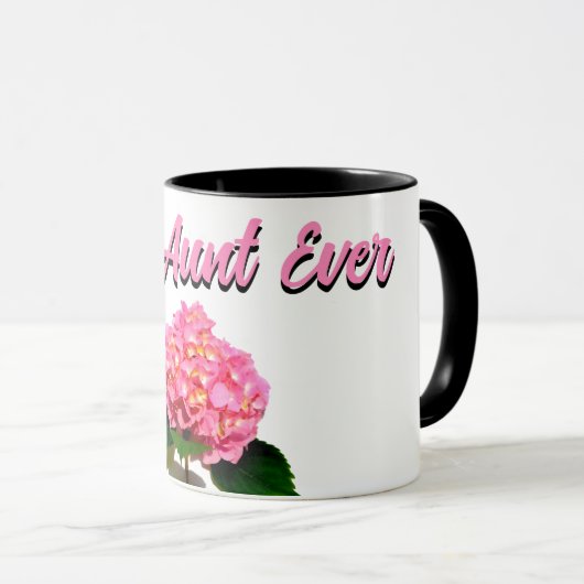 Mug Élégante fleur rose fleurie hydrangée meilleure ta (Devant droit)