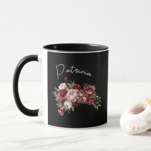 Mug Elégante Fleurs Bourgogne