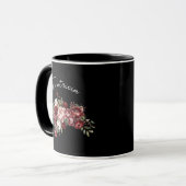 Mug Elégante Fleurs Bourgogne (Devant gauche)