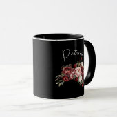 Mug Elégante Fleurs Bourgogne (Devant droit)