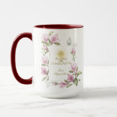 Mug Elégante Fleurs Magnolia Or Première Communion Sai (Gauche)