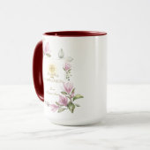 Mug Elégante Fleurs Magnolia Or Première Communion Sai (Devant gauche)