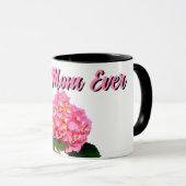 Mug Elégante florales roses hydrangée rose (Devant droit)