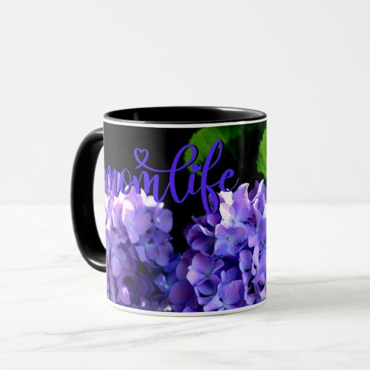 Mug Elégante florales violettes profondes perwinkle hy (Devant gauche)