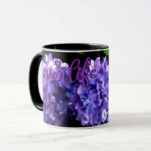 Mug Elégante florales violettes profondes perwinkle hy