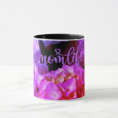 Mug Elégante flore rose chaud violet hydrangée (Centre)