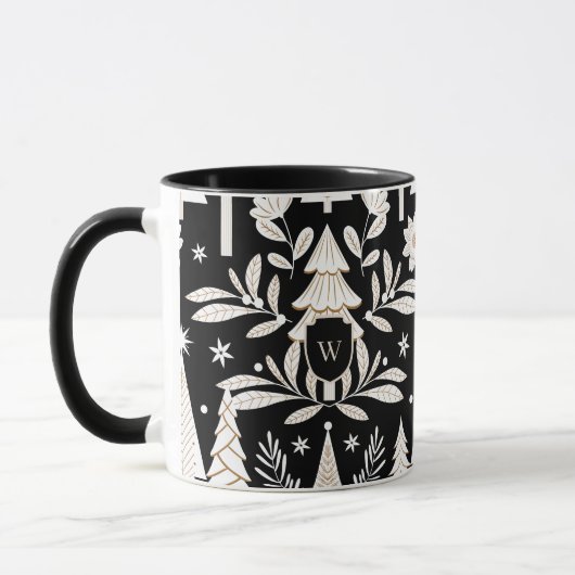 Mug Elégante Forêt À feuillage persistant de vacances (Gauche)