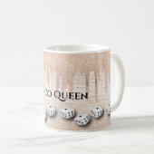 Mug Élégante Girly Sparkle Dice Bunco Monogramme (Devant droit)