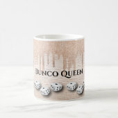 Mug Élégante Girly Sparkle Dice Bunco Monogramme (Centre)