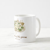 Mug Élégante grand-mère florale d'or moderne du marié (Devant droit)