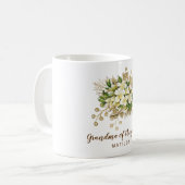 Mug Élégante grand-mère florale d'or moderne du marié (Devant gauche)