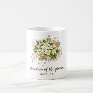 Mug Élégante grand-mère florale d'or moderne du marié