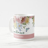 Mug Élégante Grandme florale rose pâle de printemps ja (Devant gauche)