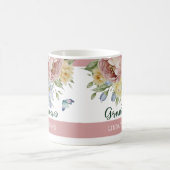 Mug Élégante Grandme florale rose pâle de printemps ja (Centre)