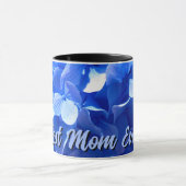 Mug Elégante hydrangée à fleurs bleues Meilleure maman (Centre)