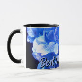 Mug Elégante hydrangée à fleurs bleues Meilleure maman (Gauche)