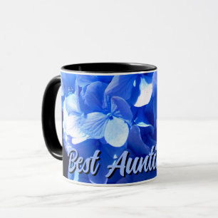 Mug Elégante hydrangée florale bleue comme meilleure t