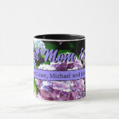 Mug Elégante hydrangée jardin rose violet photo floral (Centre)