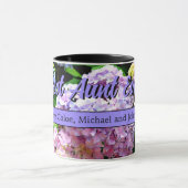 Mug Elégante hydrangée jardin rose violet photo floral (Centre)