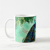 Mug Élégante    illustration vintage de paon (Gauche)