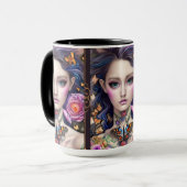 Mug Élégante Imaginaire papillon fille avec collier Mu (Devant gauche)