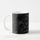 Mug Élégante impression en marbre noir avec nom (Gauche)