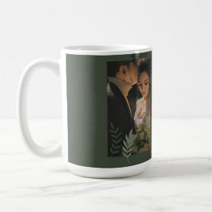 Mug Élégante invitation de mariage vert olive personna