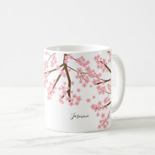 Mug Elégante jolie floraison de cerisier sakura callig