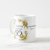Mug Élégante jonquille jaune Floral 50e anniversaire (Devant gauche)