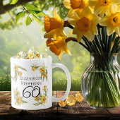 Mug Élégante jonquille jaune Floral 60e anniversaire