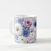 Mug Elégante Lavande Bleu Fleur Jardin Floral (Devant gauche)