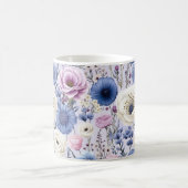 Mug Elégante Lavande Bleu Fleur Jardin Floral (Centre)