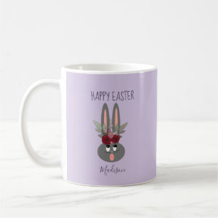 Mug Élégante Lavande Purple Lapin de Pâques Personnali