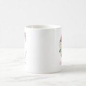 Mug Élégante lettre florale C Bouquet rose et ivoire (Centre)