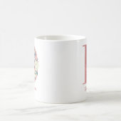 Mug Élégante lettre florale D Bouquet rose et ivoire (Centre)