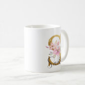 Mug Élégante lettre rose florale or Monogramme S (Devant droit)