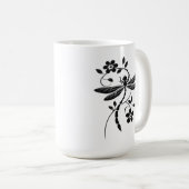 Mug Elégante libellule et florale (Devant droit)