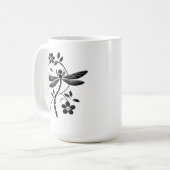 Mug Elégante libellule et florale (Devant gauche)