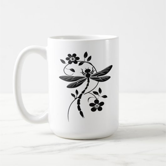 Mug Elégante libellule et florale (Gauche)